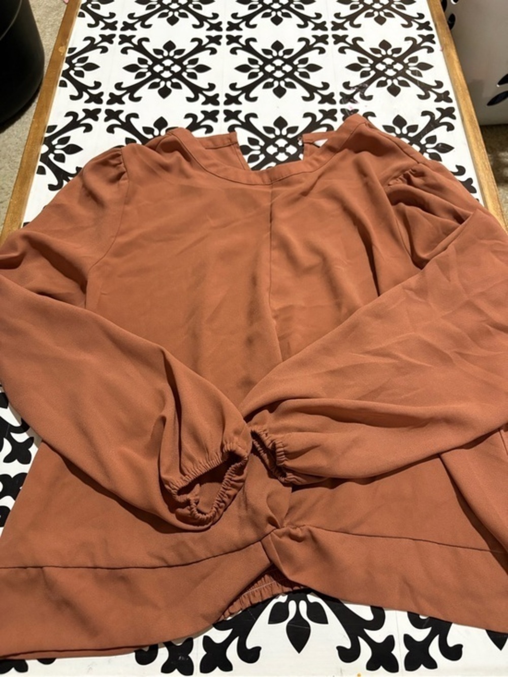 Nine West Rust-Tone Long Sleeve Blouse